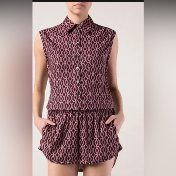 Thakoon addiction romper skort red black tank size medium silk - Picture 1 of 8